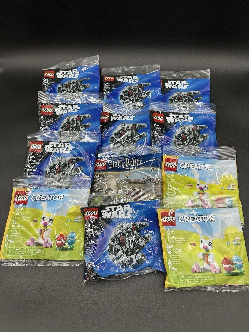 NEW Sealed LEGO Polybag Lot (12): Millennium Falcon, Harry Potter, Easter Bunny